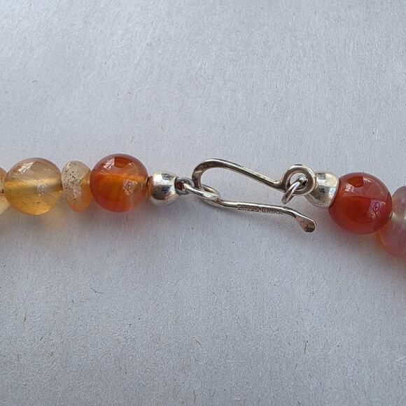 Jay King Mine Finds Carnelian Red Agate Sterling Silver 925 New 30" Carved - Picture 8 of 9